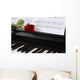 Sheet Music With Rose on Piano Wall Mural