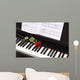 sheet music with rose on piano Wall Mural