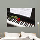 sheet music with rose on piano Wall Mural