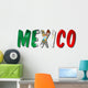 Mexico Word With Flag Texture Wall Decal