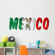 Mexico Word With Flag Texture Wall Decal