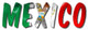 Mexico Word With Flag Texture Wall Decal