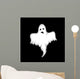 Ghost on a black background in the style of the cartoon Wall Mural