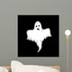 Ghost on a black background in the style of the cartoon Wall Mural