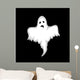 Ghost on a black background in the style of the cartoon Wall Mural