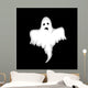 Ghost on a black background in the style of the cartoon Wall Mural