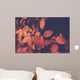 Branch with orange leaves, autumn background Wall Mural