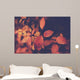 Branch with orange leaves, autumn background Wall Mural