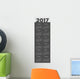 Vector Simple 2017 year calendar Wall Mural