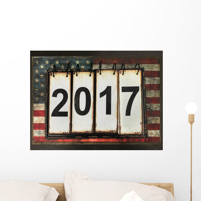 2017 with American Flag Wall Mural shown on a wall