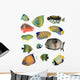 Various Tropical Reef Fish Wall Decal Sticker Set