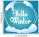 Hello winter circle blue greeting card Wall Mural