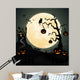 Halloween night background with pumpkin,  castle and full moon Wall Mural