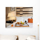 Tray with breakfast on a bed in a hotel room Wall Mural