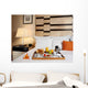 Tray with breakfast on a bed in a hotel room Wall Mural