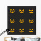 Ghost smiles for Halloween party Trick or treat Vector icons Have fun and be scary Wall Decal