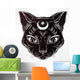 Black Cat Head Portrait Wall Decal