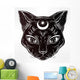 Black Cat Head Portrait Wall Decal