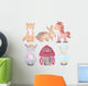 Watercolor Barn Farm Animals Wall Decal Sticker Set