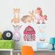 Watercolor Barn Farm Animals Wall Decal Sticker Set