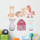Watercolor Barn Farm Animals Wall Decal Sticker Set