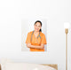 Happy Hispanic Health Care Technician Isolated on White Wall Decal