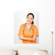 Happy Hispanic Health Care Technician Isolated on White Wall Decal