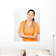 Happy Hispanic Health Care Technician Isolated on White Wall Decal