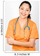 Happy Hispanic Health Care Technician Isolated on White Wall Decal