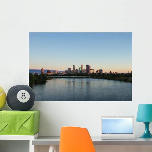 Minneapolis Sunset over Mississippi Wall Decal