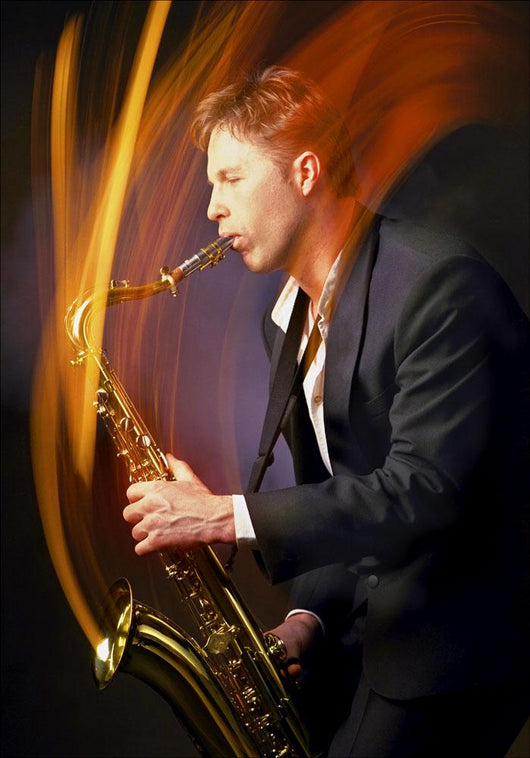 Man Playing Saxophone Wall Decal Design 2