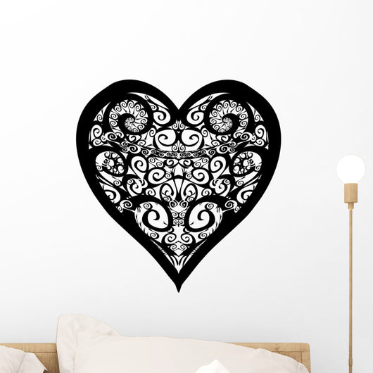 Forever Heart Tattoo Silhouette Wall Decal