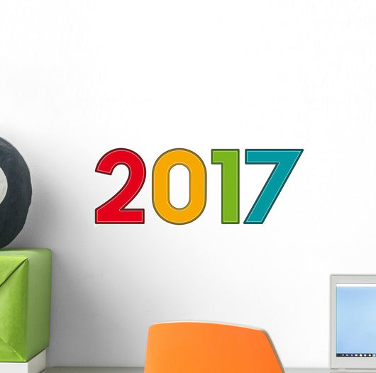 colorful creative text 2017 Wall Decal