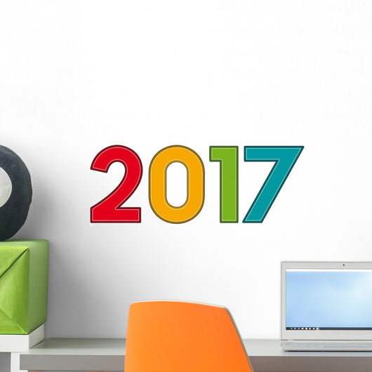 colorful creative text 2017 Wall Decal