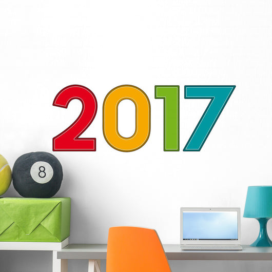 colorful creative text 2017 Wall Decal