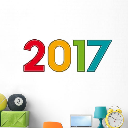 colorful creative text 2017 Wall Decal