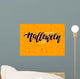 Happy Halloween vector lettering with detailed engraving backgro Wall Mural