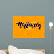 Happy Halloween vector lettering with detailed engraving backgro Wall Mural