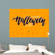Happy Halloween vector lettering with detailed engraving backgro Wall Mural