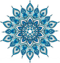 decorative blue mandala Wall Decal
