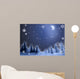 Snow and Moon Scene Wall Mural