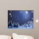 Snow and Moon Scene Wall Mural