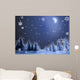 Snow and Moon Scene Wall Mural