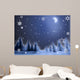 Snow and Moon Scene Wall Mural