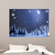 Snow and Moon Scene Wall Mural