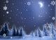Snow and Moon Scene Wall Mural