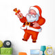 Santa Claus with christmas bell. Wall Decal