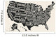 Poster map of United States of America with state names. Black and white print map of USA for t-shirt, poster or geographic themes. Hand-drawn black map with states. Vector Illustration Wall Mural