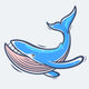 Blue sea whale Wall Decal