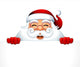Peeking Santa Claus Wall Decal